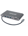 MANHATTAN 152808 Manhattan USB-C 3.1 multiport adapter -> HDMI/MiniDP/VGA/3x USB-A/USB-C PD/RJ45 - nr 28