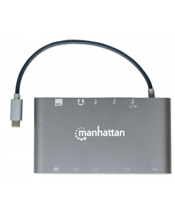 MANHATTAN 152808 Manhattan USB-C 3.1 multiport adapter -> HDMI/MiniDP/VGA/3x USB-A/USB-C PD/RJ45