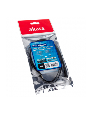 AKASA AK-CBUB46-10BK Akasa Super slim USB 3.1 Gen 2 Type-C - Type-C, kabel 1m