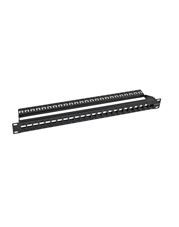 EFB 11124115 EFB ECOLAN® Patch Panel 19 1U na moduły Keystone, 24 porty, czarny główny