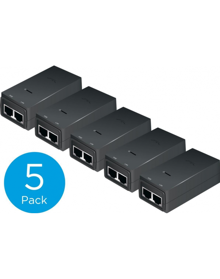 ubiquiti networks UBIQUITI POE-24-12W-5P Ubiquiti PoE-24 Passive PoE Adapter EU, 24V 0.5A, groud/ESD protection, 5 PACK! główny