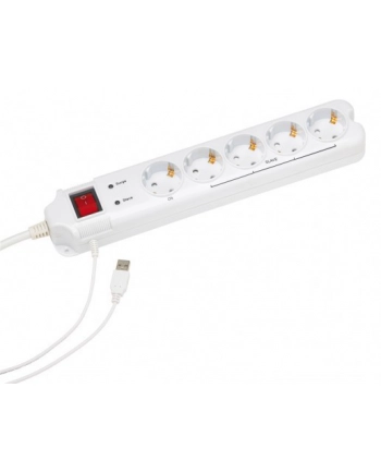 energenie (by gembird) ENERGENIE PCW-MS2G EnerGenie Listwa zasilająca z funkcją Master Slave, 5x Schuko, USB, biała