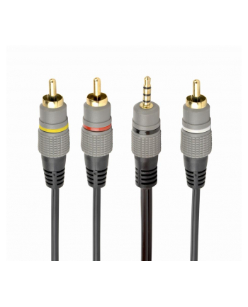 GEMBIRD CCAP-4P3R-1.5M Gembird kabel audio JACK 3,5mm (4-pin) M / 3x RCA (CINCH) M, 1.5M, czarny