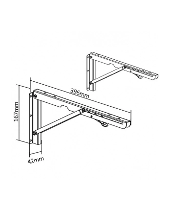 MACLEAN MC-876 Wall Folding Shelf Table Brackets up to 50kg Solid Complete Set Brackets + Assembly elements nr 2