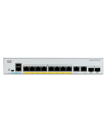 CISCO Catalyst 1000 8-Port Gigabit PoE+ PoE Budget 120W 2 x 1G SFP Uplinks LAN Base