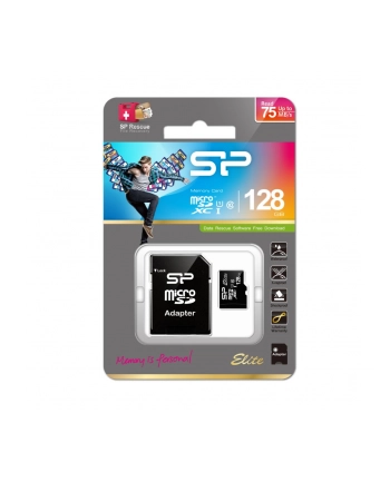 silicon power Karta pamięci Elite microSDXC 128GB U1 1 0MB/S CL10 + adapter nr 2