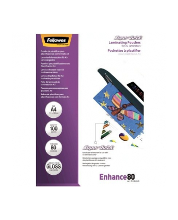 fellowes Folie do laminacji super quick 80 mik ,A4, 100 sztuk