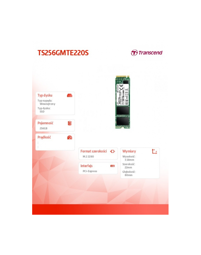 transcend Dysk SSD 220S 256GB PCIe M.2 2280 główny