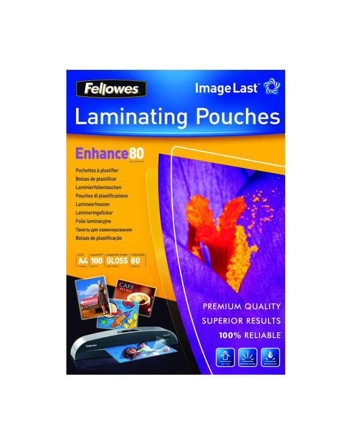 fellowes Folie do laminacji PREMIUM ImageLast 80mik , A4, 100 sztuk główny