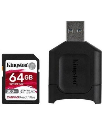 kingston Karta pamięci SD  64GB React Plus 300/260MB/s czytnik MLP