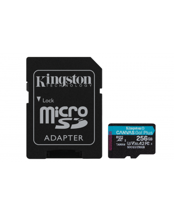 kingston Karta microSD 256GB Canvas Go Plus 170/90MB/s Adapter