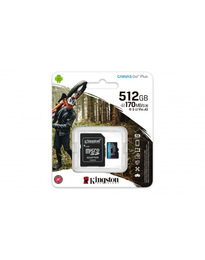 kingston Karta microSD 512GB Canvas Go Plus 170/90MB/s Adapter główny