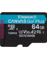 kingston Karta microSD  64GB Canvas Go Plus 170/70MB/s Adapter - nr 54