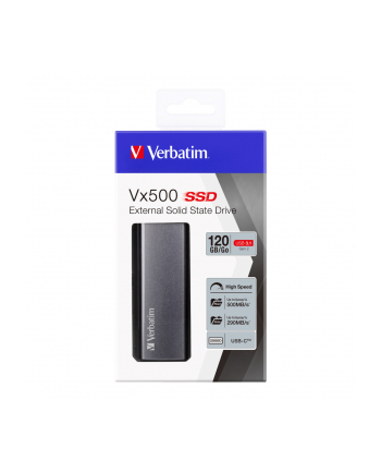 Verbatim VX500 120 GB Solid State Drive (gray, USB 3.2 C (10 Gbit / s))