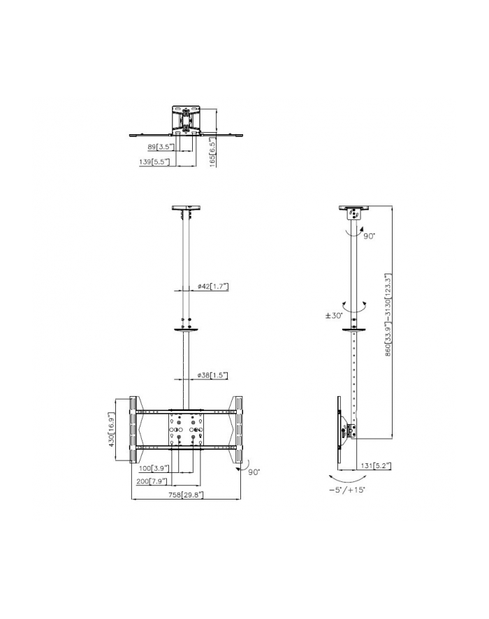 HAGOR M Ceilingmount Large Single, Ceiling Mount (Black) główny