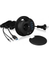 icy box ICYBOX Table Hub 4x USB 3.0 Type-A with Audio in-/output and Schuko Socket CEE 7/3 diameter 80 mm Black - nr 15
