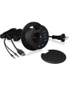 icy box ICYBOX Table Hub 4x USB 3.0 Type-A with Audio in-/output and Schuko Socket CEE 7/3 diameter 80 mm Black - nr 25