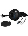 icy box ICYBOX Table Hub 4x USB 3.0 Type-A with Audio in-/output and Schuko Socket CEE 7/3 diameter 80 mm Black - nr 26