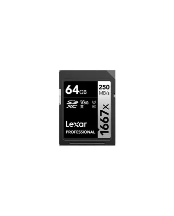 LEXAR 843367115174 Lexar Pro 1667X SDXC UHS-II U3 (V60) R250/W90 _64GB nr 1