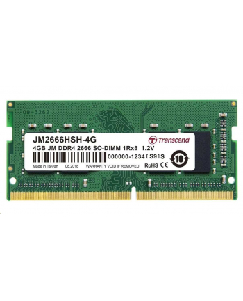 TRANSCEND 4GB DDR4 2666Mhz SO-DIMM 1Rx8 512Mx8 CL19 1.2V