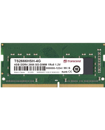 TRANSCEND 4GB DDR4 2666Mhz SO-DIMM 1Rx8 512Mx8 CL19 1.2V