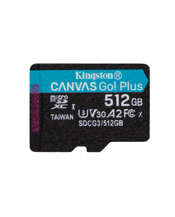 KINGSTON 512GB microSDXC Canvas Go Plus 170R A2 U3 V30 Single Pack w/o ADP