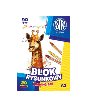 Blok rysunkowy A3 90g ASTRA p10   cena za 1 sztukę