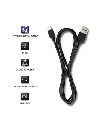 qoltec Kabel USB typ C | USB 2.0 A | 1.2m | ultra szybki przesył danych