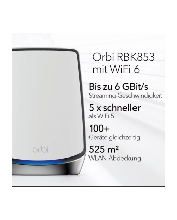NETGEAR RBK853-100EUS Router RBK853 System WiFi AX6000 Orbi (2-pak) nr 1