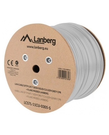 LANBERG KABEL SFTP KAT 7 305M DRUT CU LSZH SZARY CPR+FLUKE PASSED