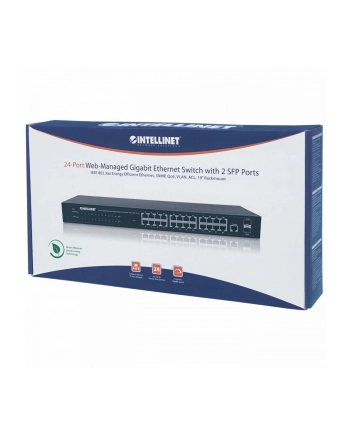 INTELLINET GIGA SWITCH 24X RJ45 + 2X SFP WEB-SMART VLAN QOS RACK 560917