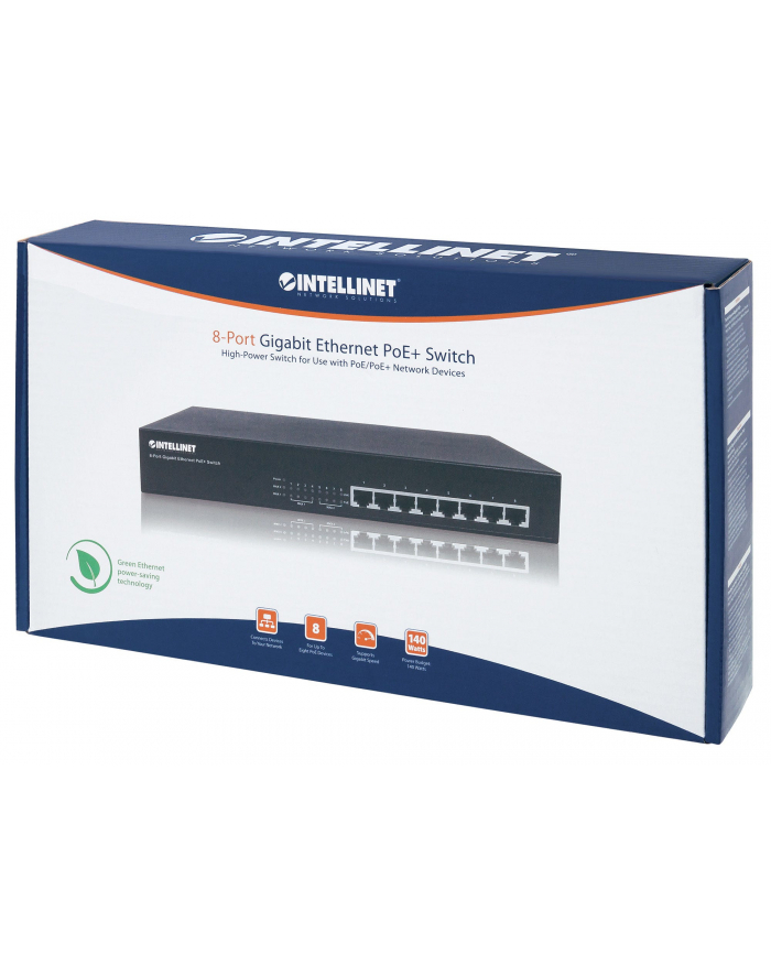 INTELLINET GIGABIT SWITCH 8X 10/100/1000 RJ45 POE+ 140W 19 RACK 560641 główny