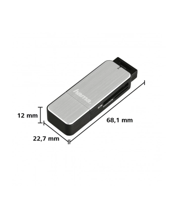 Czytnik kart Hama SD/microSD USB 3.0 srebrny nr 2