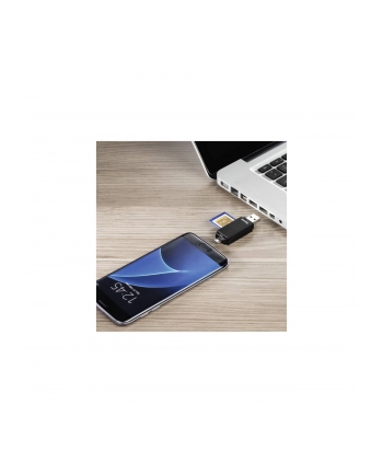 Czytnik kart Hama Basic SD/microSD 2W1 USB/microUSB 2.0 czarny OTG nr 2