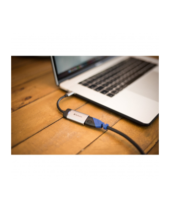 Kabel adapter Verbatim USB type-C(M) - HDMI(F) 0,1m czarno-srebrny