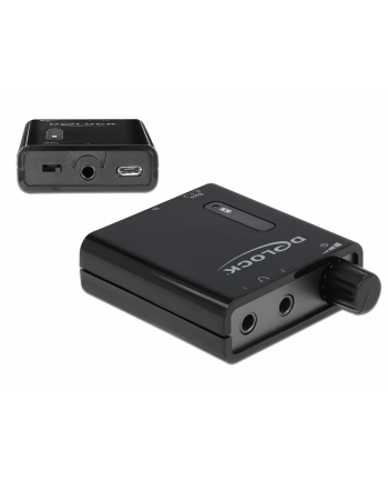 Wzmacniacz słuchawkowy Delock Minijack - 2x Minijack + micro USB czarny nr 1
