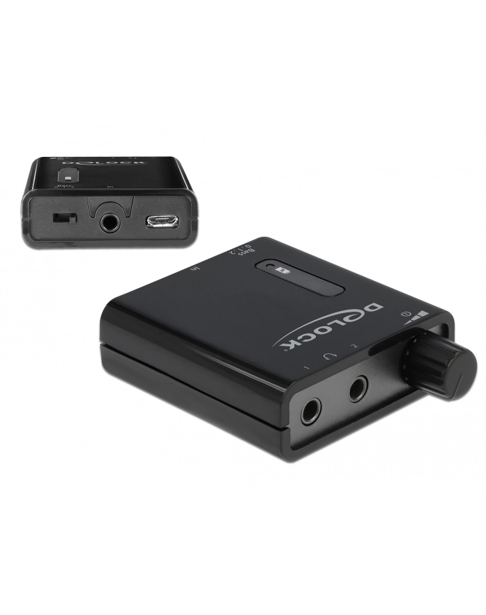 Wzmacniacz słuchawkowy Delock Minijack - 2x Minijack + micro USB czarny główny