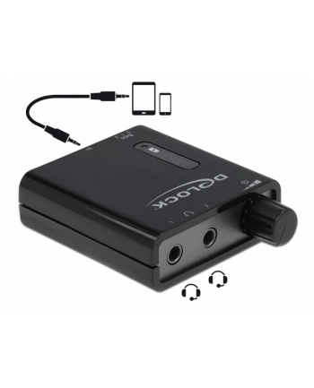 Wzmacniacz słuchawkowy Delock Minijack - 2x Minijack + micro USB czarny nr 2