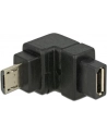 Adapter Delock micro USB (M) 2.0 -> micro USB (F) kątowy - dół - nr 15