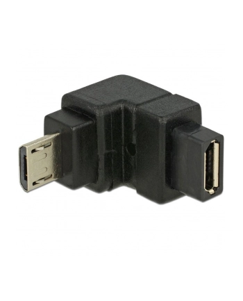 Adapter Delock micro USB (M) 2.0 -> micro USB (F) kątowy - dół