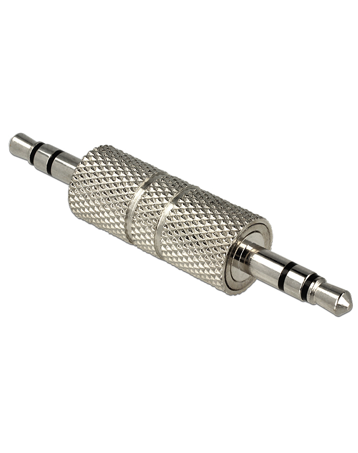 Adapter Delock Minijack 3,5mm - Minjack 3,5mm M/M srebrny metalowa obudowa główny