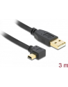 Kabel Delock mini USB kątowy prawo - USB M/M 2.0 3m czarny - nr 12
