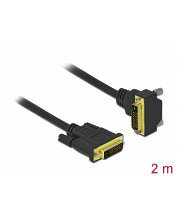 Kabel Delock DVI-D(M)(24+1) - DVI-D(M)(24+1) kątowy dół czarny 2m