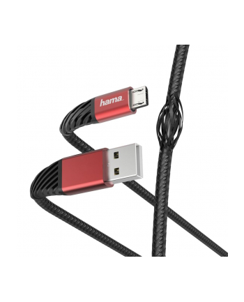 Kabel USB 2.0 Hama ''Extreme'' A (M) - Micro USB B (M) 1,5m czarno-czerwony