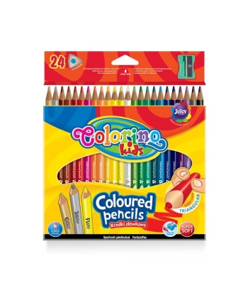 patio Kredki ołówkowe trójkątne 24 kol.+ tem Colorino Kids new nr 1