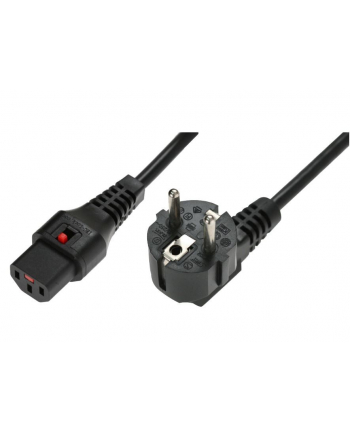digitus Kabel połączeniowy zasilający blokada IEC LOCK 3x1mm2 Schuko kątowy/C13 prosty M/Ż 3m czarny nr 2
