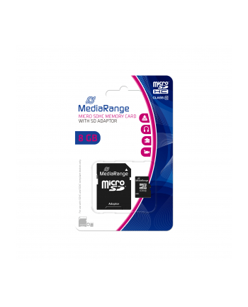 Media Range 8 GB microSD, memory card (black, Class 10)