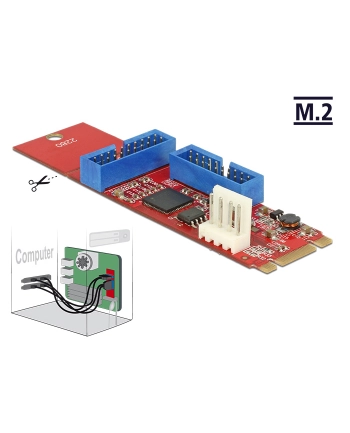 DeLOCK M.2 Key B + M male> 2 x USB 3.0 pin header, converter (converter) nr 1