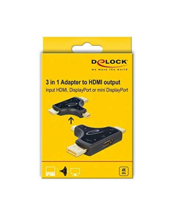 DeLOCK 3in1 Monitor Adapter HDMI / DisplayPort / Mini DisplayPort> HDMI (anthracite)