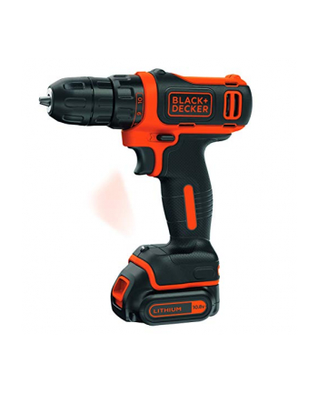 black+decker BLACK + DECKER cordless drill BDCDD12, 10,8Volt (black / orange, Li-ion battery pack 1.5Ah)